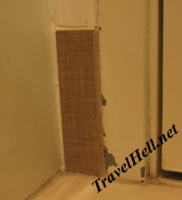 doorframe with chipped paint